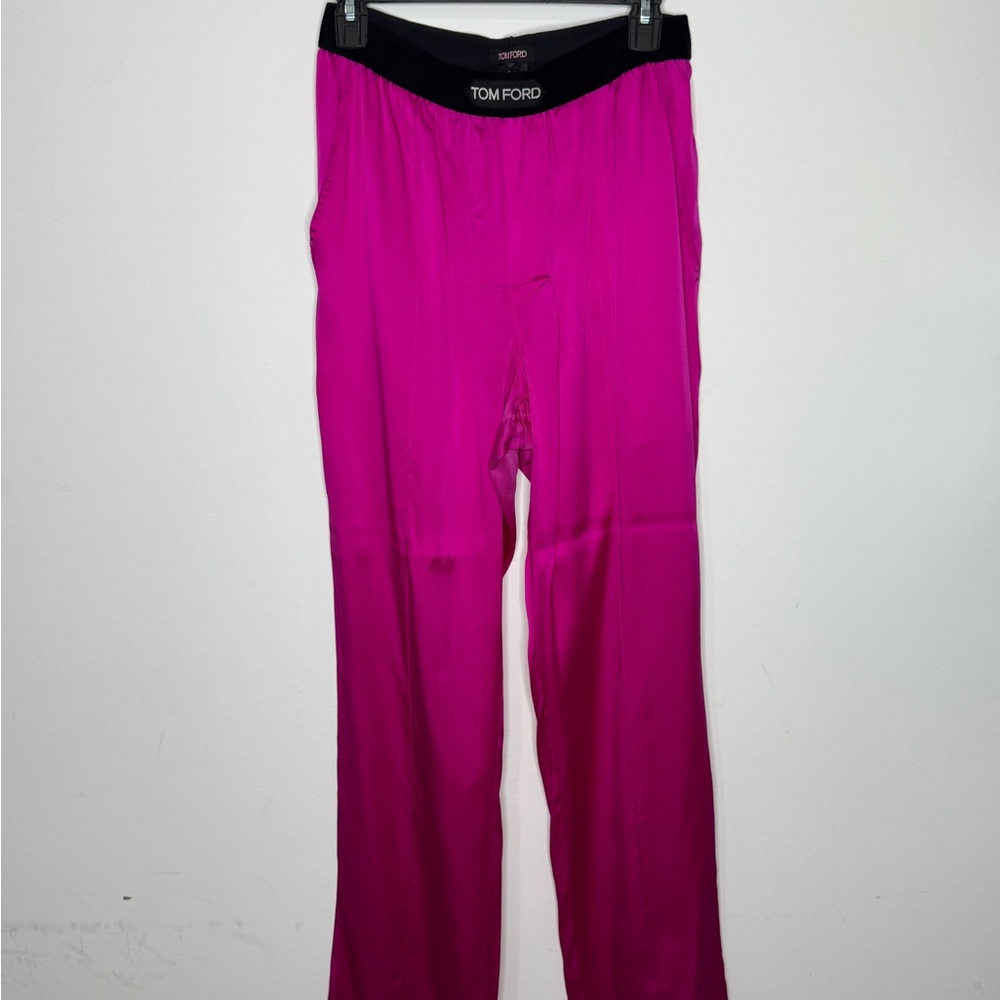 Tom Ford High-Rise Silk Blend Satin Pants Pink Women’s Size Small